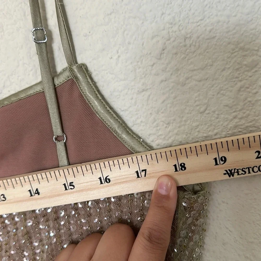 LIMITED EDITION House of CB 'Alondra' Cafe Au Lait Beaded Maxi Dress NWOT XL - Picture 7 of 11